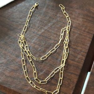 Made in Italy 18K gold filled paper clip 16 inch necklace